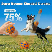 Dog Balls, Indestructible Dog Tennis Balls for Aggressive Chewers – Essentials for Dogs - White & Orange (4-Pack) / Medium (3" diameter) - image 4