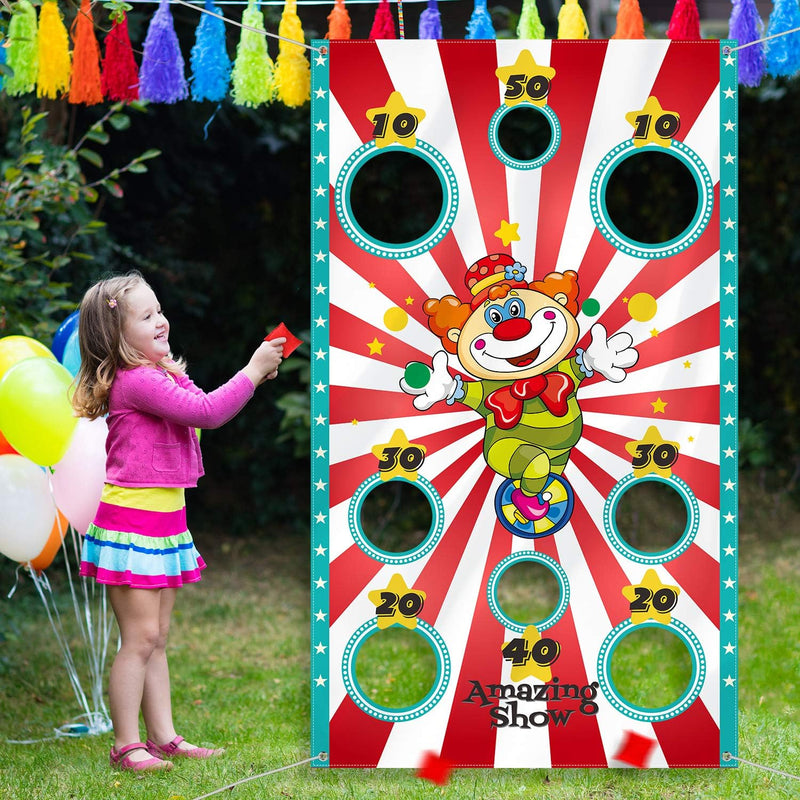 Blulu Carnival Toss Game Banner with 3 Bean Bags – Fun for Kids & Family