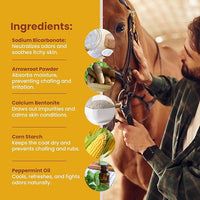 Coat Care Powder for Horses 8.4oz | Made in USA | Equine Skin Conditioner for Sweet Itch, Rain Rot & Skin Issues | Effective Dry Horse Shampoo & Daily Preventative | Herbal & Natural Formula