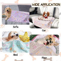 Rezutan Blanket for Large Dogs & Cats Soft Reversible Cute Paw 40"x31" – Essentials for Dogs - Purple1/Green1/Brown1 / Small,23x16Inch - image 2