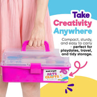 Blue Squid Arts & Crafts Box- 2800+ pcs Deluxe Craft Supplies Box - Craft Box Pink - image 3