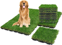 Interlocking Fake Grass Tiles Pad for Dogs Potty Training - 12 / Plastic