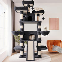 SHA CERLIN 68 Inches Multi-Level Large Cat Tree for Large Kitties/Big - 81in / Dark Grey - image 2