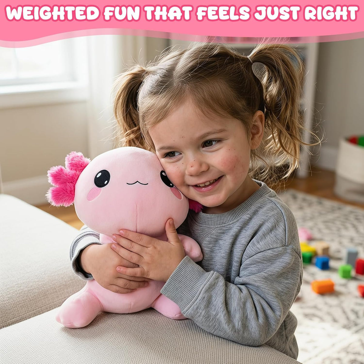 TOYSYM Weighted Stuffed Animals - Axolotl / Medium - image 2