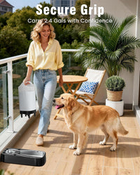 PETNF 2.4 Gallon Automatic Dog Water Bowl Dispenser with Handle – Essentials for Dogs - B:Water Dispener With Filter - image 2