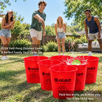 Olsa giant yard pong outdoor game with 12 plastic buckets, 4 balls and carry bag - view 17
