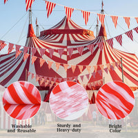 RUBFAC 170ft 120pcs Red White Striped Pennant Banner – Fun for Kids & Family - red and white / 425ft - image 4