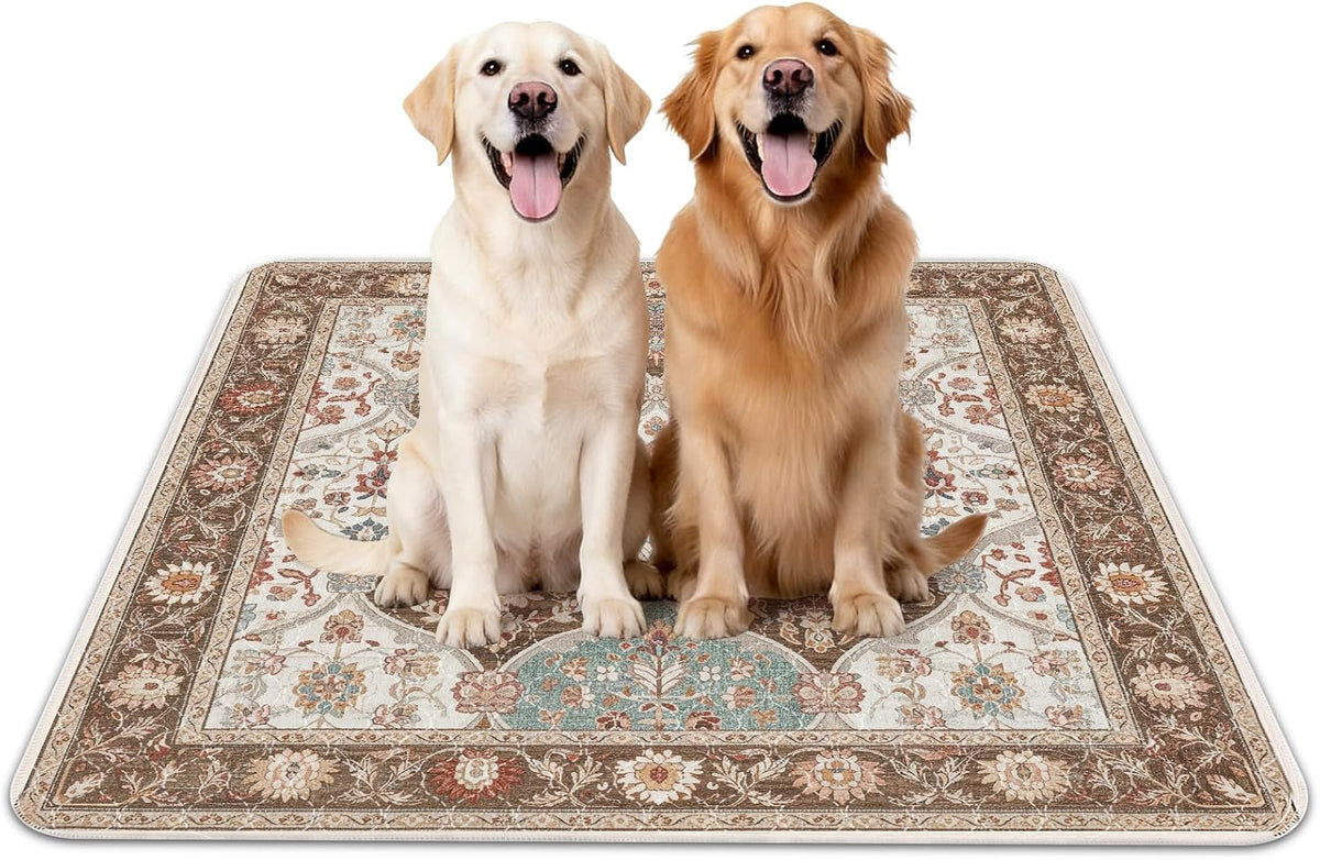 Washable Pee Pads for Dogs 72"x72" Reusable Dog Pads Extra Large - Brown / 48x48 Inch (Pack of 2)