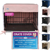 Pet Dreams Dog Crate Cover, Khaki, XX Large, 48" – Essentials for Dogs - Pink Blush / 18.0"L x 12.0"W x 14.0"H