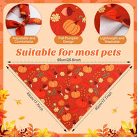 Chunful 100 Pcs Fall Dog Bandanas Bulk Maple Leaf Print Autumn Pet - Pumpkin / 25.6 x 17.7 x 17.7" - image 3