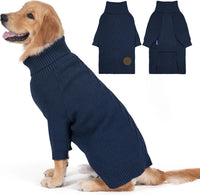 Dog Sweater Long Sleeve Warm Knit Sweaters for Small Dogs Cats Boy – Essentials for Dogs - 1# Navy / XX-Large