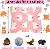 Jetec 3 Pcs Guinea Pig Beds, Fleece Small Animal Mats - Fleece / Bear / Light Pink - image 2