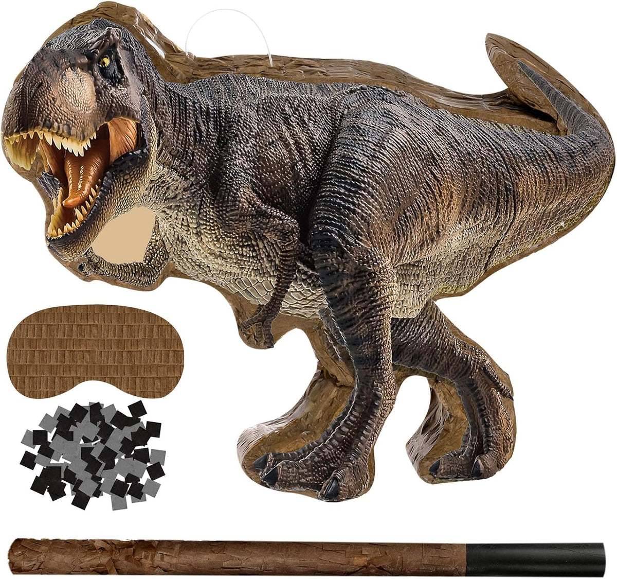 Sotiff dart theme toy gun piñata with blindfold, stick and confetti - view 4
