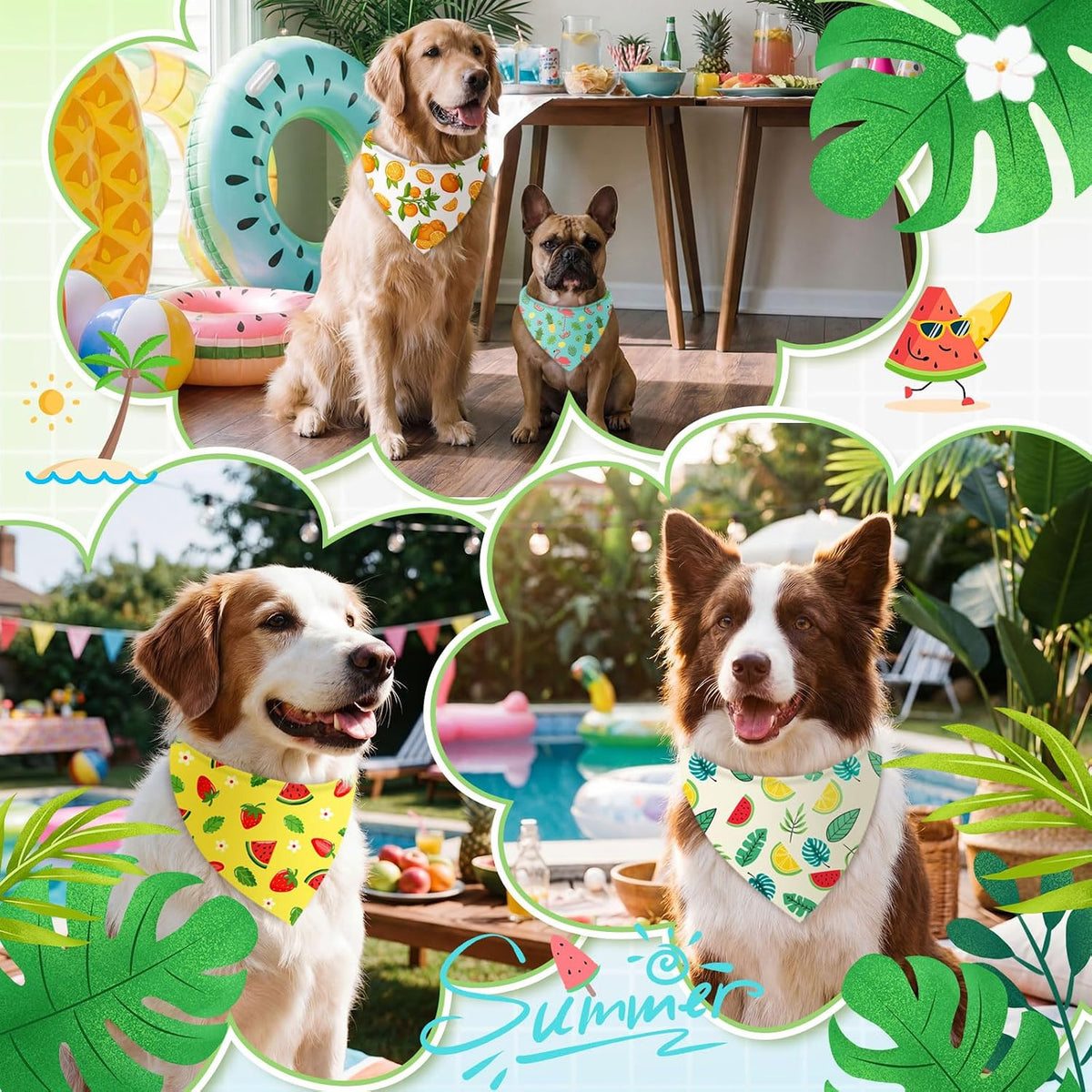 Abbylike 100 Pcs Fall Thanksgiving Dog Bandanas Bulk - Summer / 25.6 x 17.7 x 17.7 Inch - image 4
