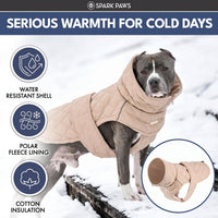 Spark Paws Quilted Dog Winter Coat - Beige / 3XL - image 2