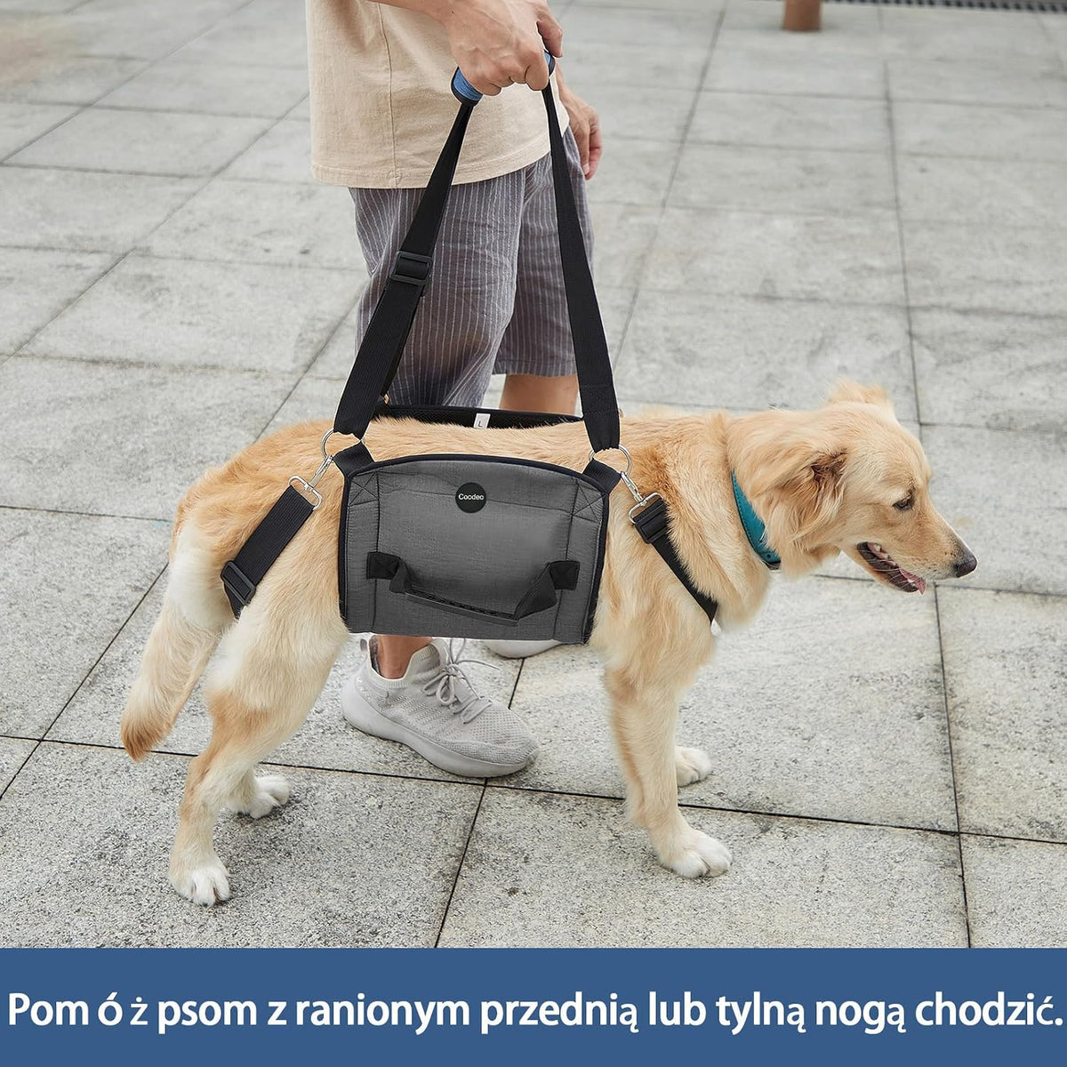 COODEO Dog Carry Sling, Emergency Backpack Pet Legs Support & Rehabilitation Dog Lift Harness - Black / X-Large - image 4