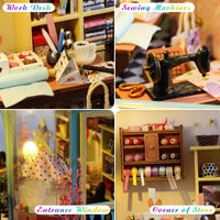 DIY Miniature House Kit, Pet Shop Book Nook Kit with LED Light - Tailor Shop - image 2