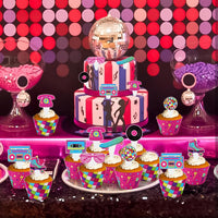 Hooqict carnival circus cupcake toppers and wrappers set, 48 pieces - view 18