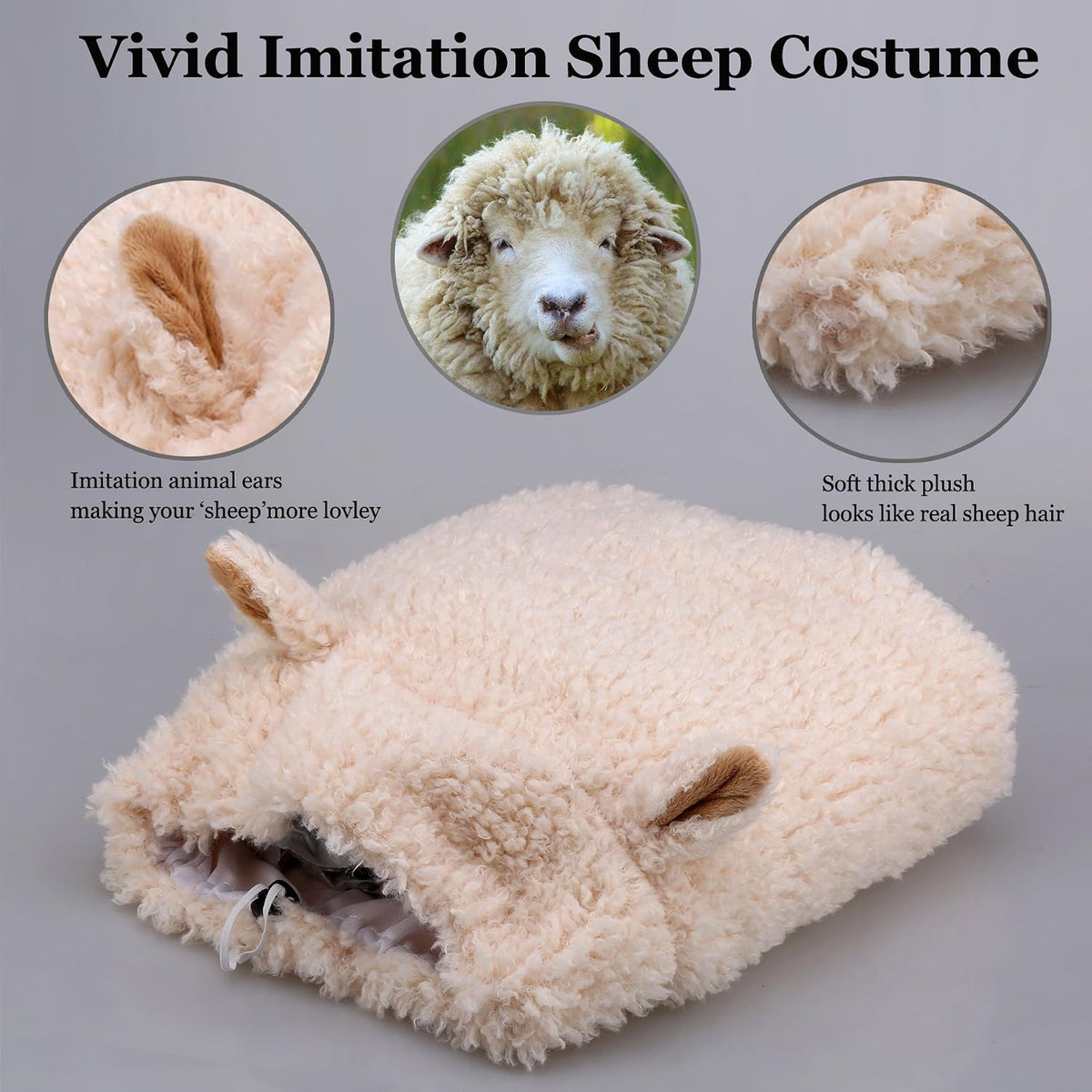 Funny Pet Reindeer Moose Costumes for Dog - Sheep / Size M - image 3