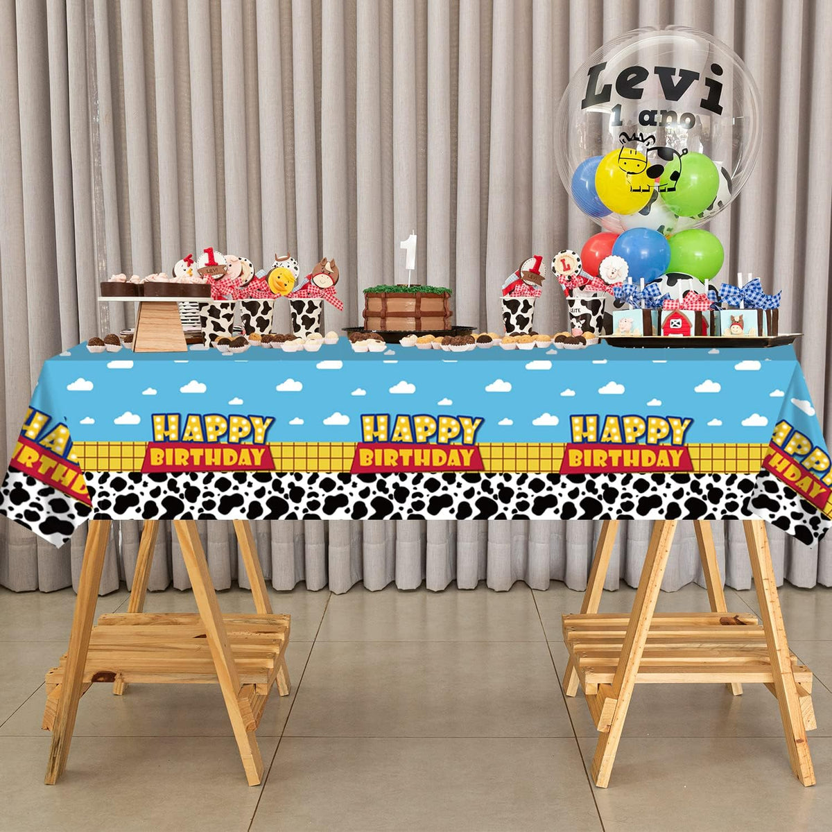 Ragnhild 3 Pack Cow Print Birthday Party Supplies Cow Pattern Printed - Blue / 3 - image 4