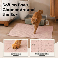 OHMO Large Cat Litter Mat - Coral / 23.5x16" - image 3