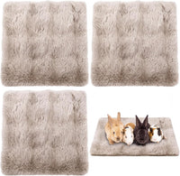 Jetec 3 Pcs Guinea Pig Beds, Fleece Small Animal Mats - Bubble Fleece / Winter / Brown