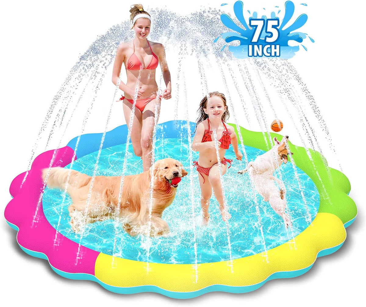 Raxurt Non-Slip Splash Pad for Kids and Dog - Colorful / 75in