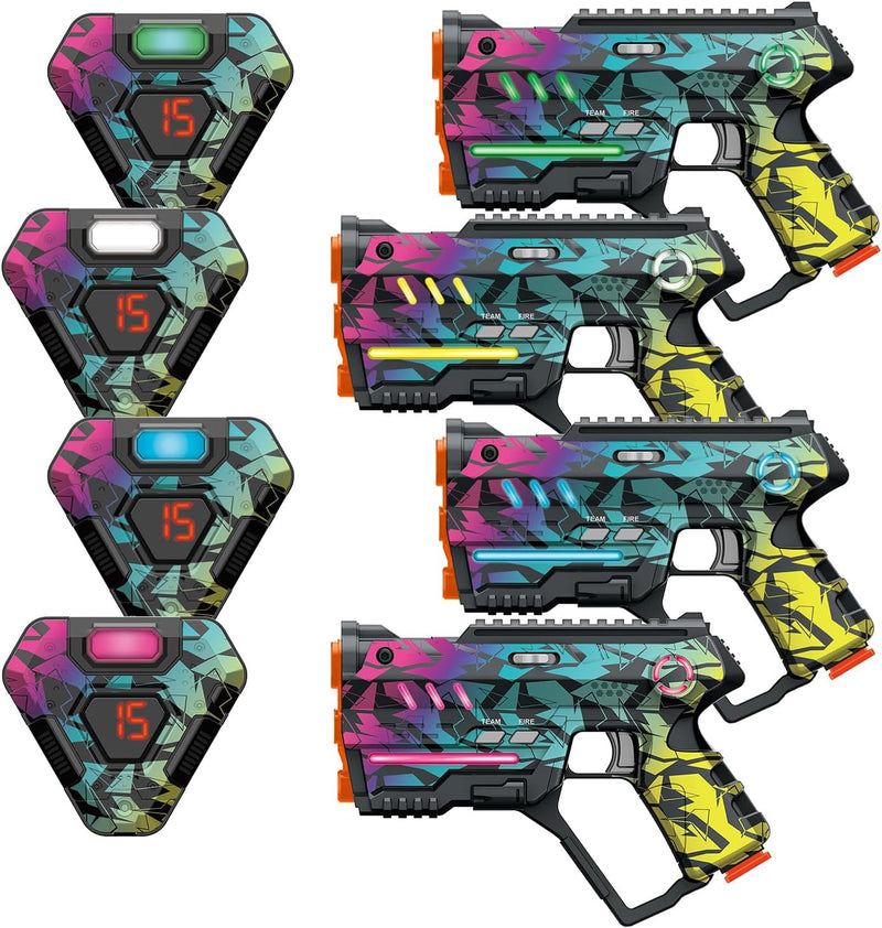 Laser Tag Set of 2, Lazer Tag Game for Kids Indoor & Outdoor Play, Gift Ideas for Kids Teens - 4 Pack