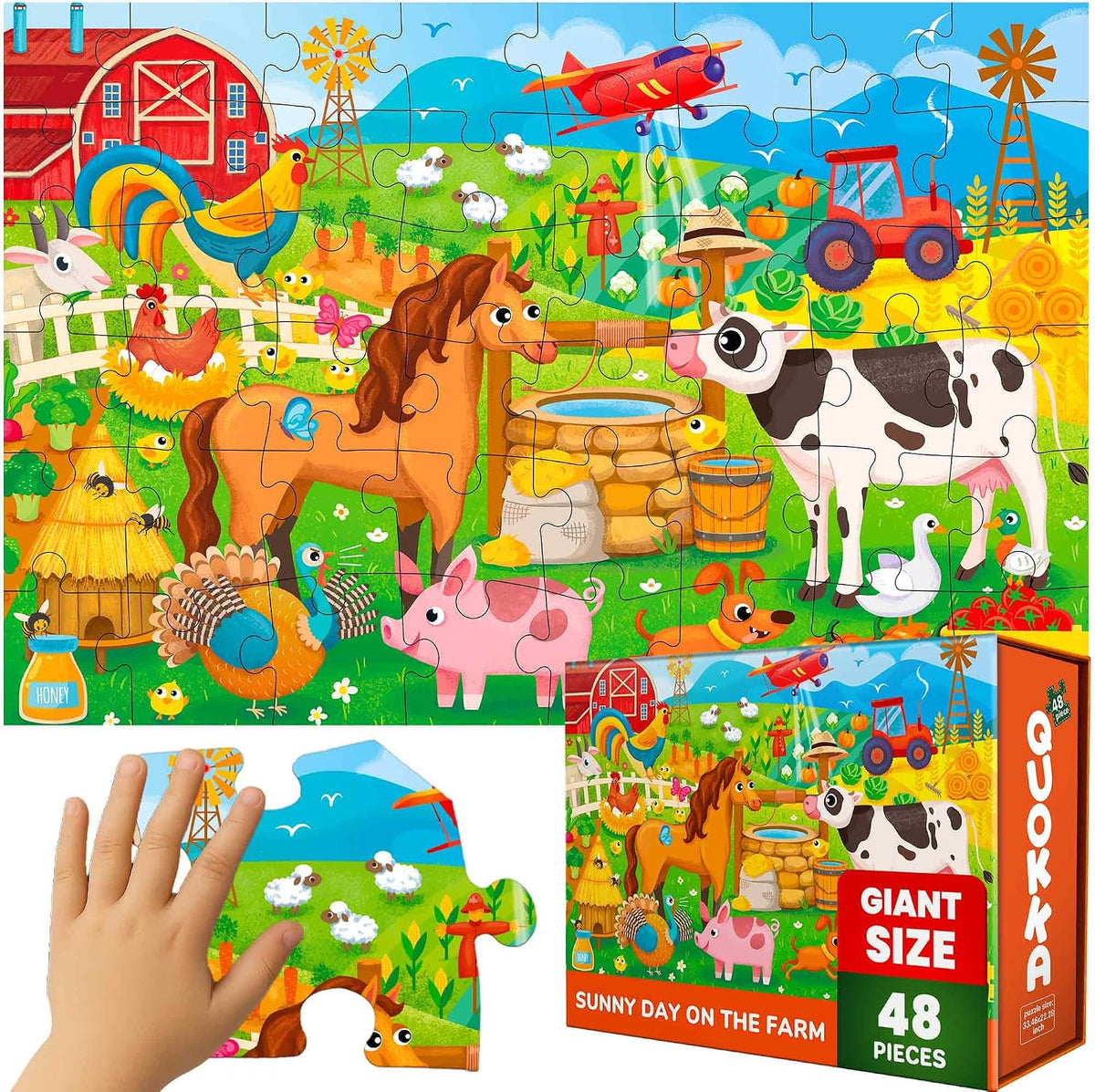 Giant Floor Puzzles for Kids Ages 4-6 - 2x3 Giant Farm