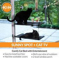 K&H Cat Window Perch, EZ Mount Double Stack Kitty Sill For Large Cats, Gray – Essentials for Cats - 23 X 12 Inches / Double Stack - image 3