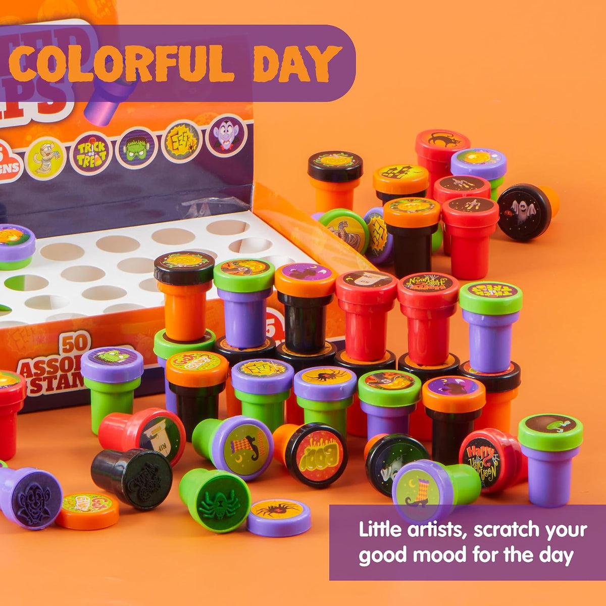 JOYIN 50 Pcs Halloween Stamps for Kids - image 4
