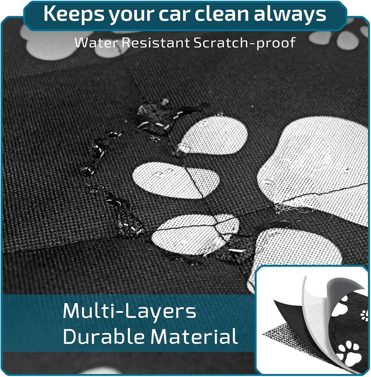 SUV Cargo Liner for Dogs - Trunk Cover with Side Walls for Compact SUV – Essentials for Dogs - Dog Bone / Large (With Flaps) 93" - image 4