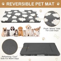 4 Pcs Dog Crate Pads Soft Warm - Rectangular 18 x 24 x 1.6 Inch / Clouds / Gray - image 3