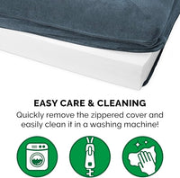Furhaven Orthopedic Dog Bed for Large Dogs w/ Removable Bolsters & Washable Cover, For Dogs Up to 125 lbs - Sherpa & Chenille Sofa - Orion Blue, Jumbo Plus/XXL