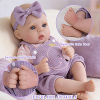 EKOKIZ blue reborn baby doll dress set with hairband and shoes for 17 to 20 inch dolls - view 34
