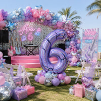 40'' Purple K-pop Number 5 Balloon for Girl 5th Birthday Party - Purple / Number 6 - XXL - image 3