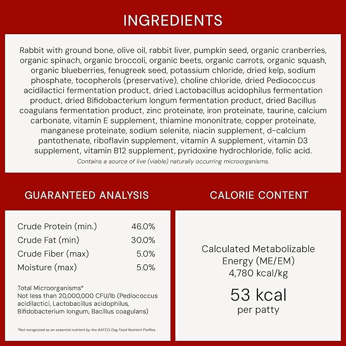 Stella & Chewy's Freeze-Dried Raw Dinner Patties - Absolutely Rabbit Recipe - High Protein Grain-Free Puppy & Dog Food - Perfect For Picky Eaters - 14 oz