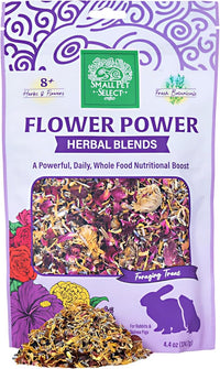 Small Pet Select - Flower Power Herbal Blend, a Natural Herbal Treat for Rabbits and Guinea Pigs, 4.4oz