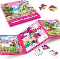 SYNARRY magnetic dinosaur puzzle book with three colorful dinosaur scenes