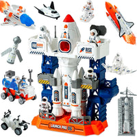 Wbzle space shuttle toy and rocket playset with astronauts, light and sound
