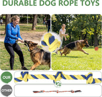 Aitmexcn Large Dog Toys for Aggressive Chewers - 10 Pack Chew Tug-Small - image 2