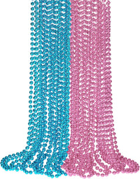 SHAOQINLIN 12 PCS Gold Bead Necklace - Pink and Blue
