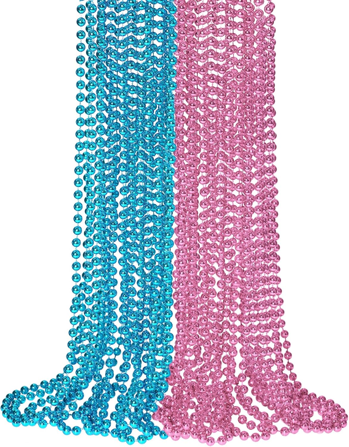 SHAOQINLIN 12 PCS Gold Bead Necklace - Pink and Blue