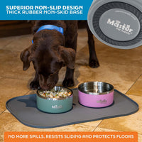 Master Pet Supply Stainless Steel Dog Bowls 128 oz Heavy Duty Aqua Sky – Essentials for Dogs - Graphite / 4 Cups (32 oz) - image 3