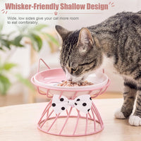 Sunnyray 4 Pcs Elevated Cat Bowls Raised Cat Food Bowl - Bow Tie / Pink - image 4