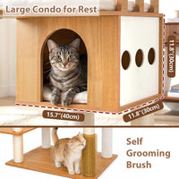 Modern Cat Tree, 76'' Tall Cat Tower, 3 Big Platform GCT103WB - Walnut / 76 inches - image 4