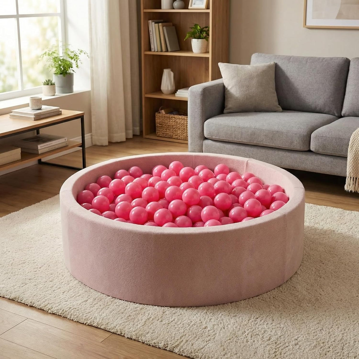 Clear Ball Pit Balls - Crush Proof Plastic Toy Balls for Boys and Girls – Fun for Kids & Family - 100 PACK / Pink - image 2