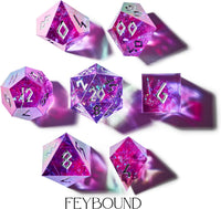 HEIMDALLR liquid core DND dice set in Fenrir's Shadow with glowing LED display box - view 33