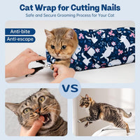 Paw Legend 27.6" Cat Wrap for Grooming Cat Wrap for Cutting Nails Cat - L(27.6'x27.6") / Cute Cat - image 3