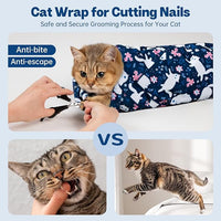 Paw Legend 27.6" Cat Wrap for Grooming Cat Wrap for Cutting Nails Cat Restraint for Nail Clipping Self Adhesive Blanket Restraint Cloth for Cats Within 15lbs